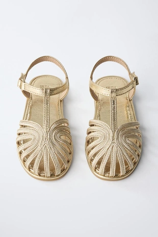 Металлизированные сандалии- Заказать в России