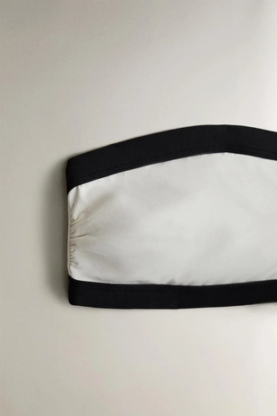 Пляжный бикини топ с контрастной полосой- Заказать в России