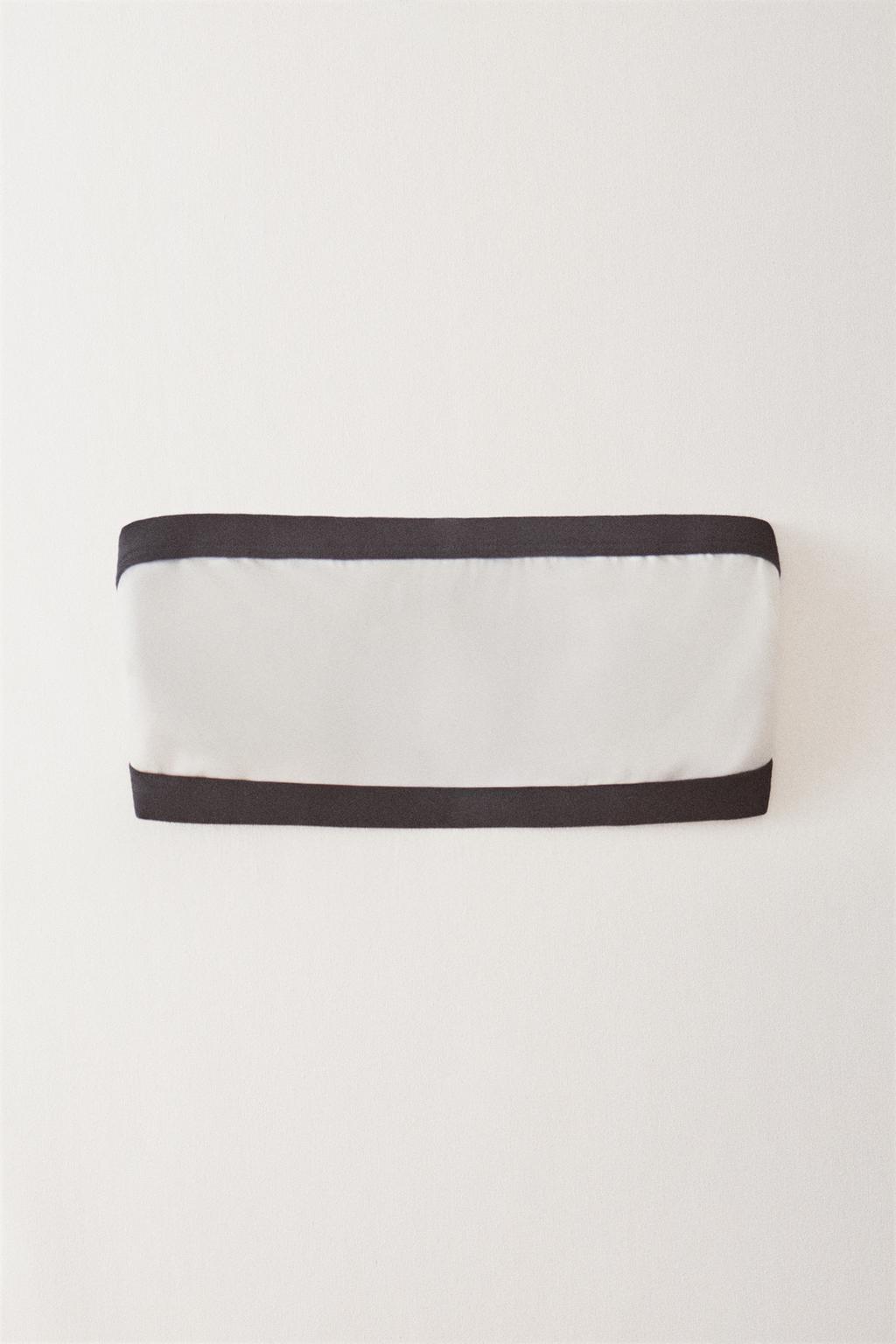 Пляжный бикини топ с контрастной полосой