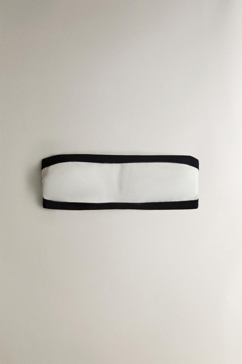 Пляжный бикини топ с контрастной полосой