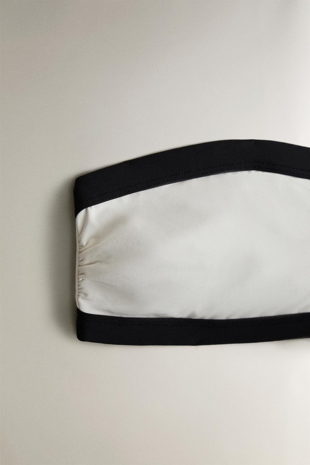 Пляжный бикини топ с контрастной полосой