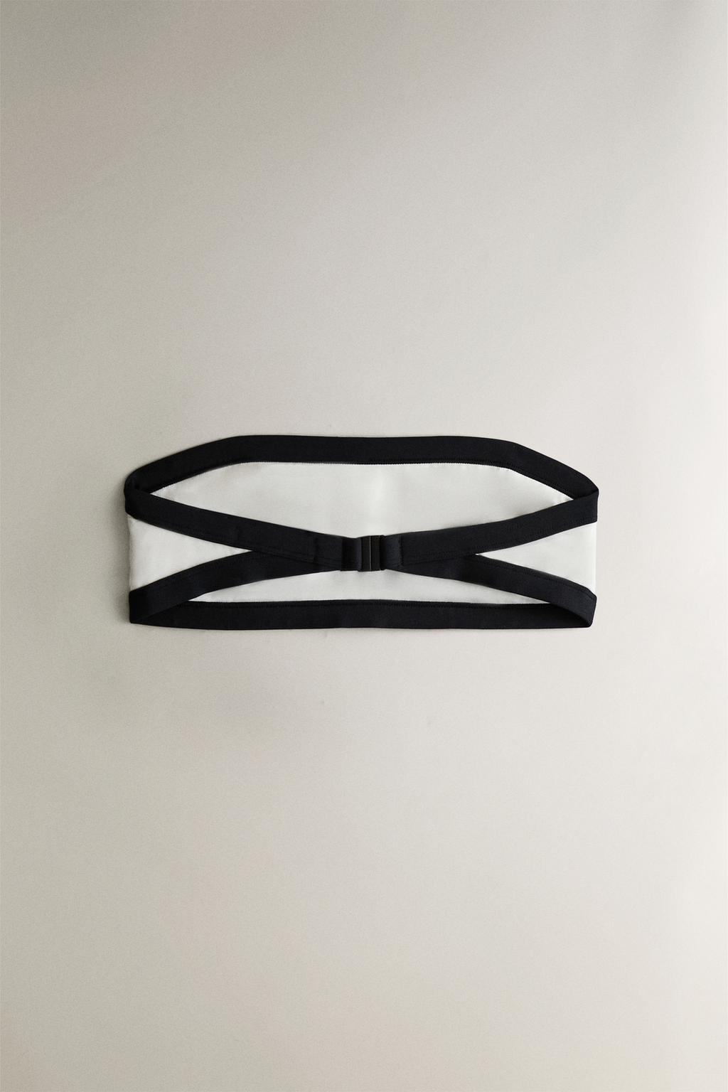 Пляжный бикини топ с контрастной полосой