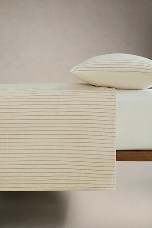 Полосатое хлопковое одеяло с эффектом мятости- Заказать в России