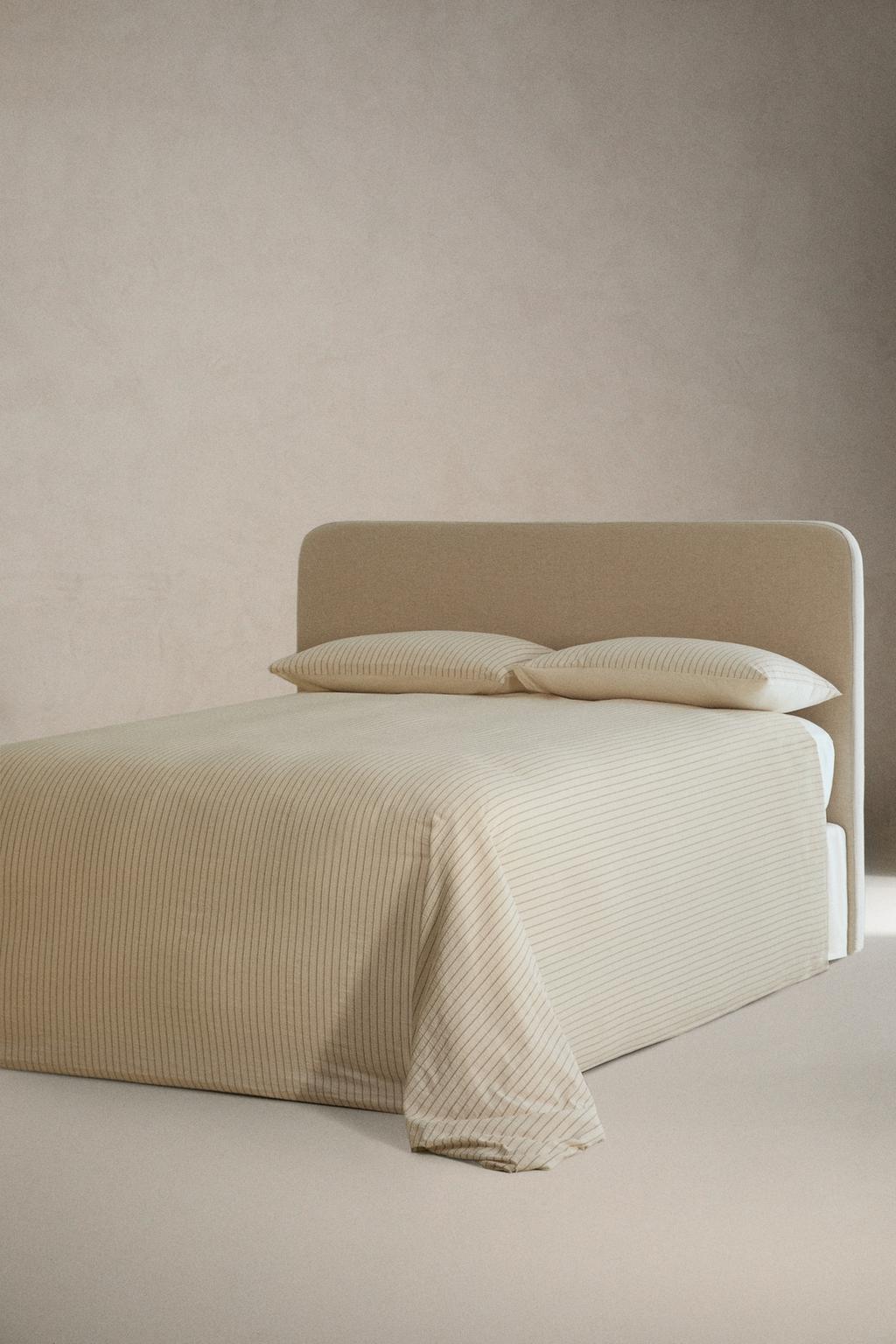 Полосатое хлопковое одеяло с эффектом мятости