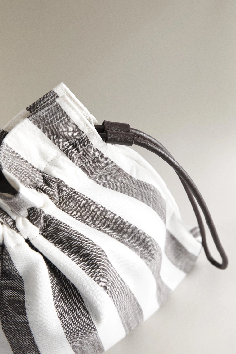 Полосатая сумка из замши