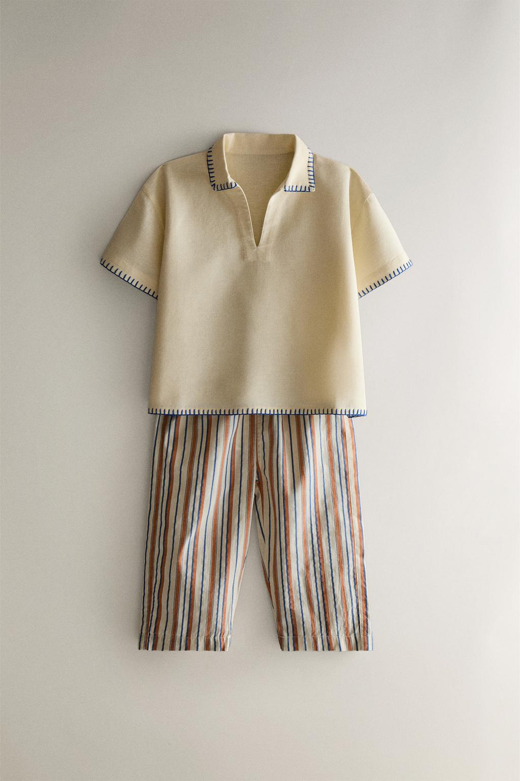 Детские полосатые пляжные брюки