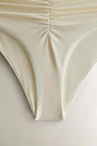 Трусы для бикини с завышенной талией и складками- Заказать в России