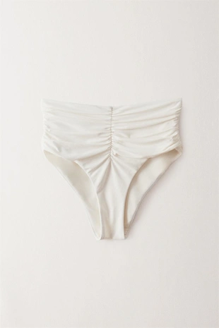 Трусы для бикини с завышенной талией и складками- Заказать в России