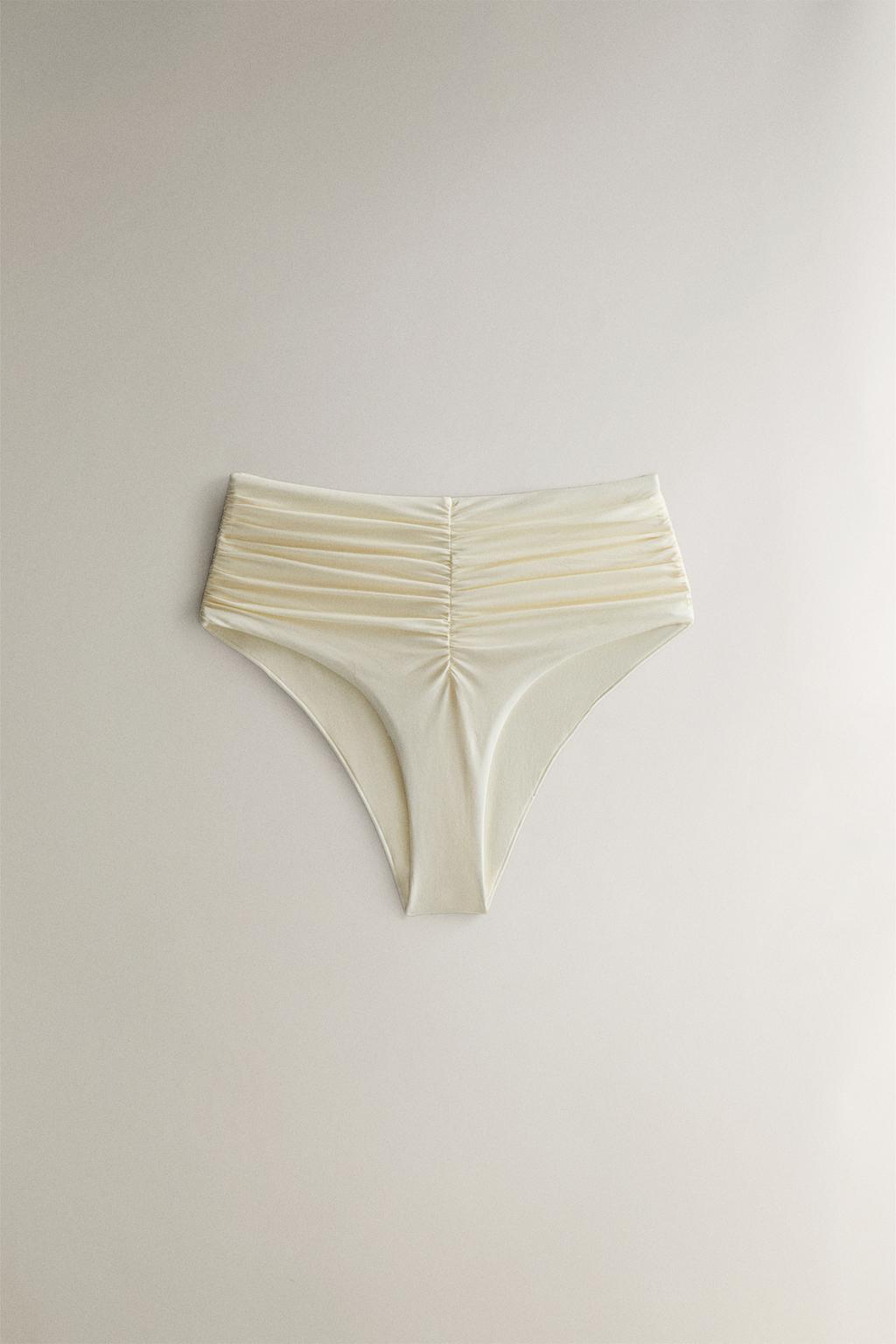 Трусы для бикини с завышенной талией и складками