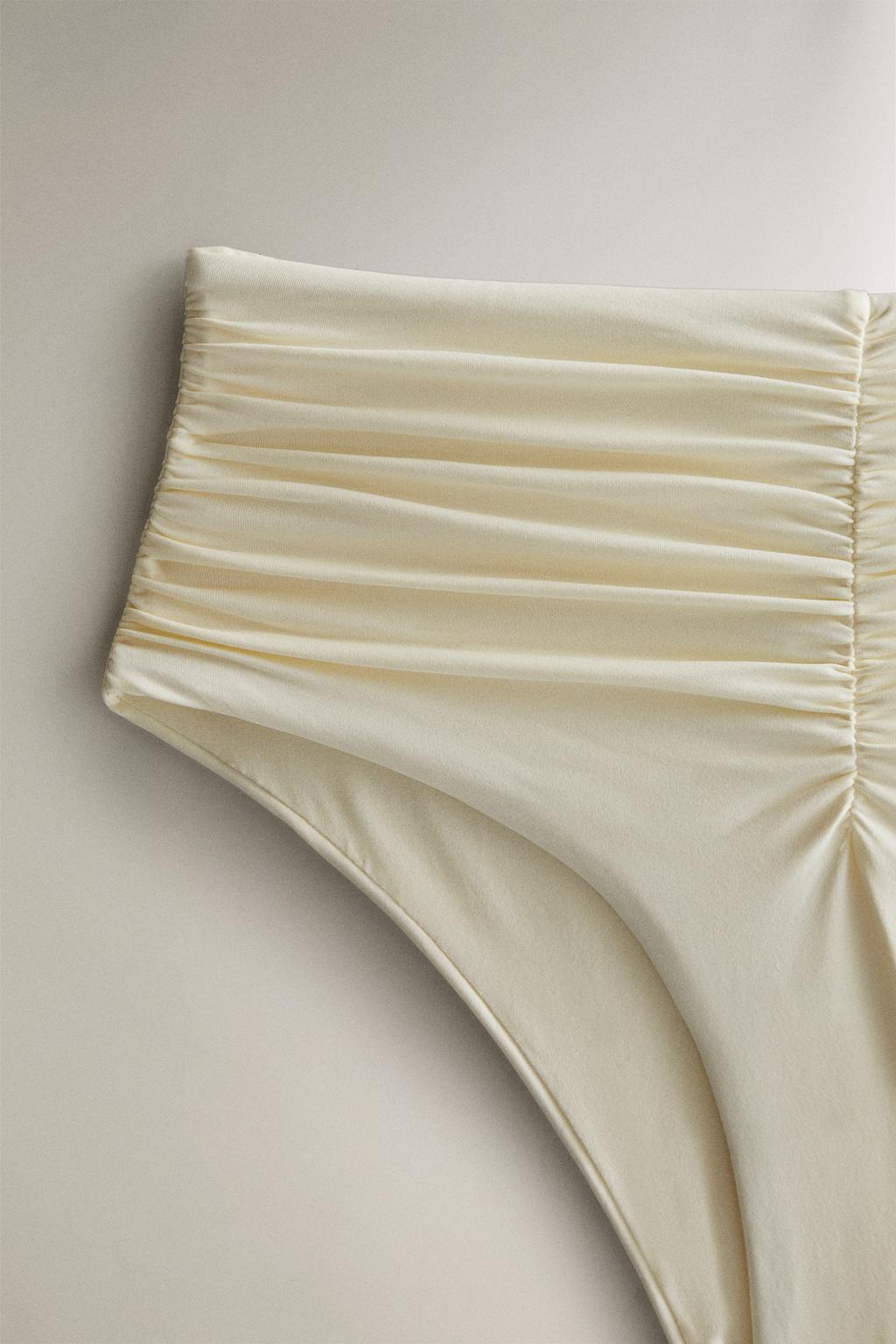 Трусы для бикини с завышенной талией и складками