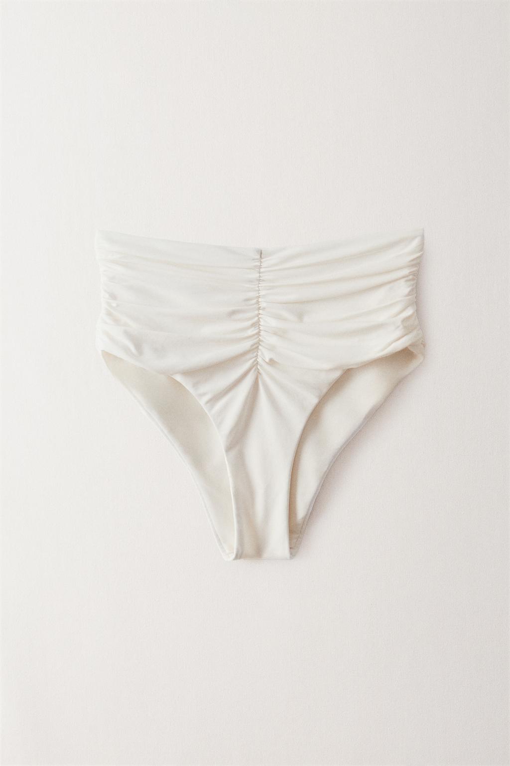 Трусы для бикини с завышенной талией и складками