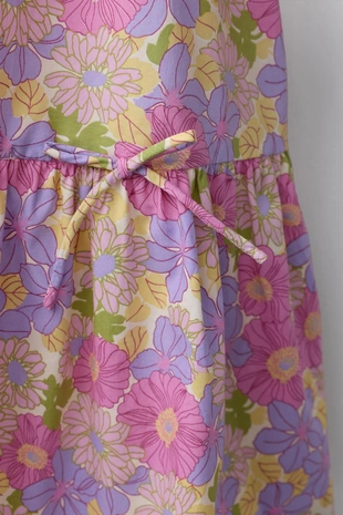 Платье из поплина с цветочным принтом и рукавами-буф- Заказать в России