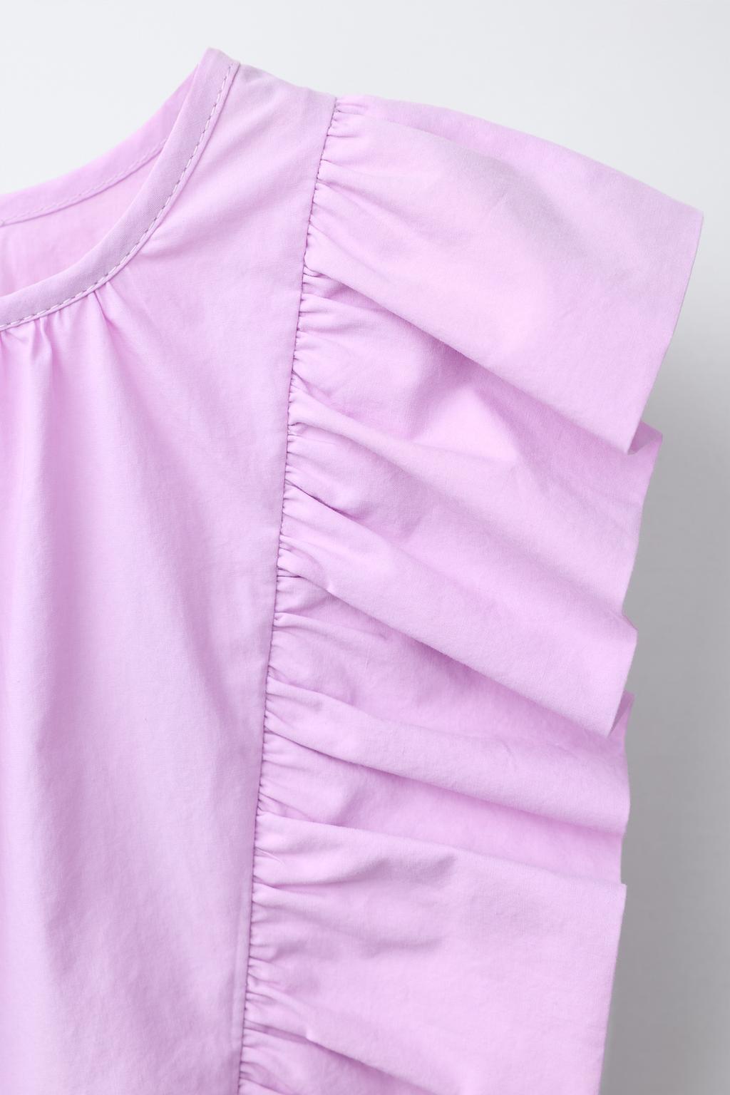 ПЛАТЬЕ ИЗ ПОПЛИНА С ВОЛАНАМИ