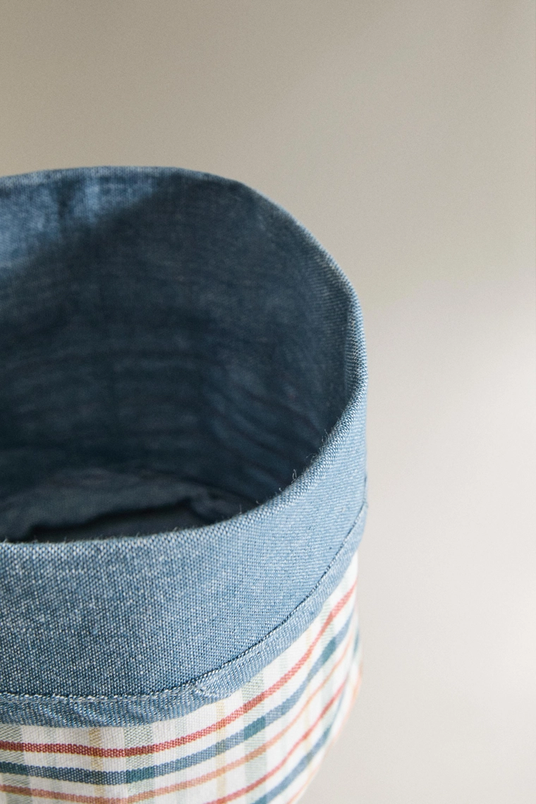 Корзина для хлеба из хлопка в клетку