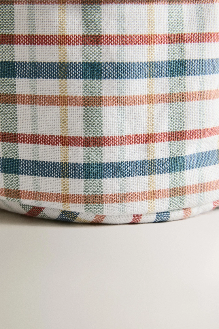 Корзина для хлеба из хлопка в клетку