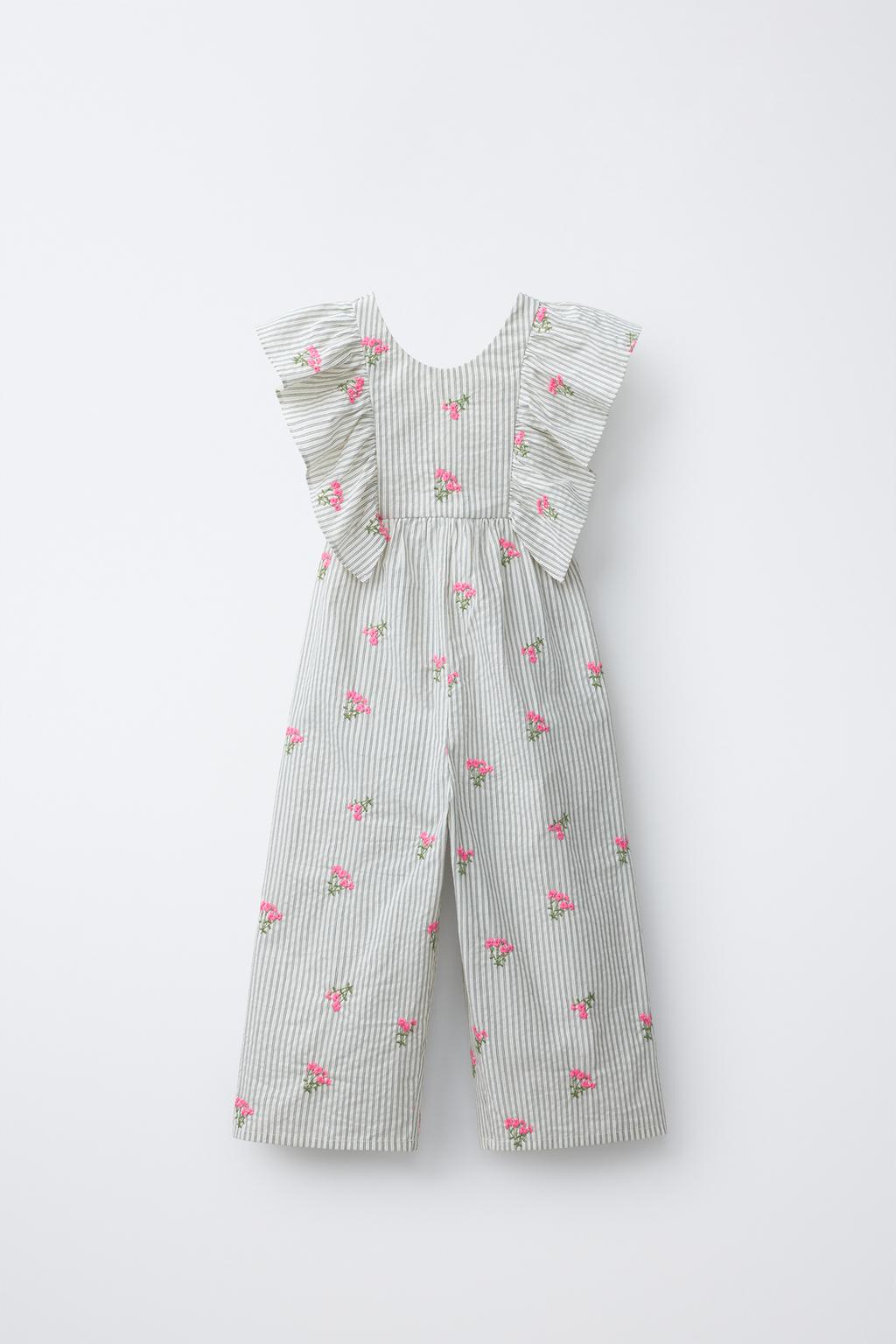 ДЛИННЫЙ КОМБИНЕЗОН В ПОЛОСКУ С ВЫШИВКОЙ