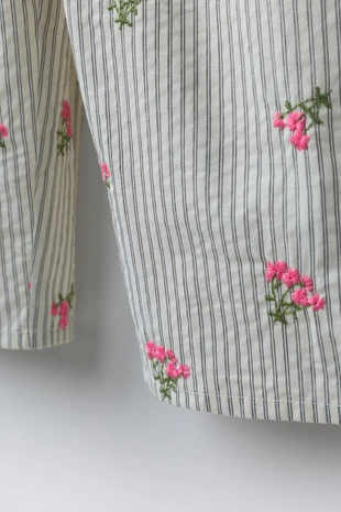 Длинный комбинезон в полоску с вышивкой- Заказать в России