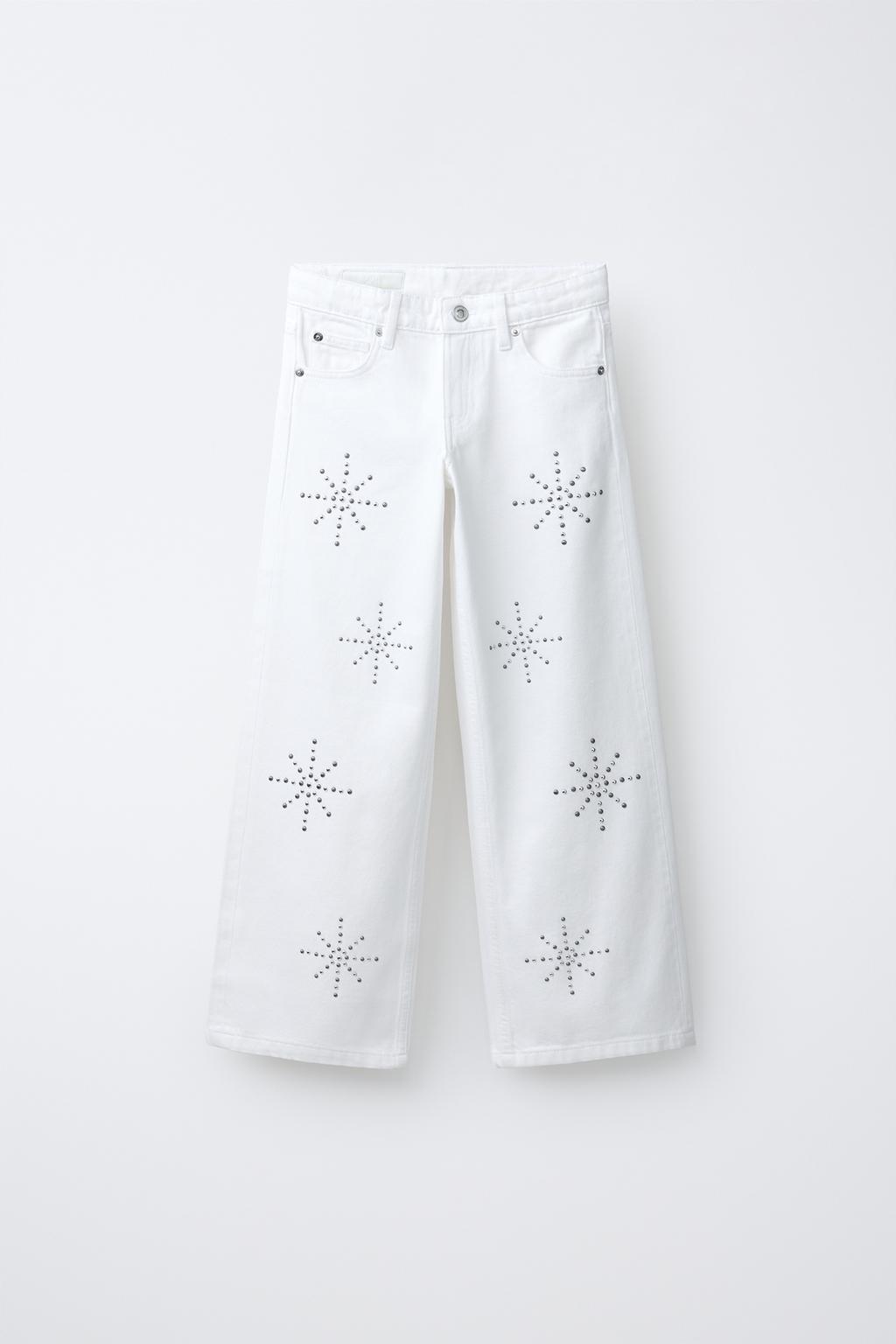 ДЖИНСЫ WIDE LEG С ЗАКЛЕПКАМИ