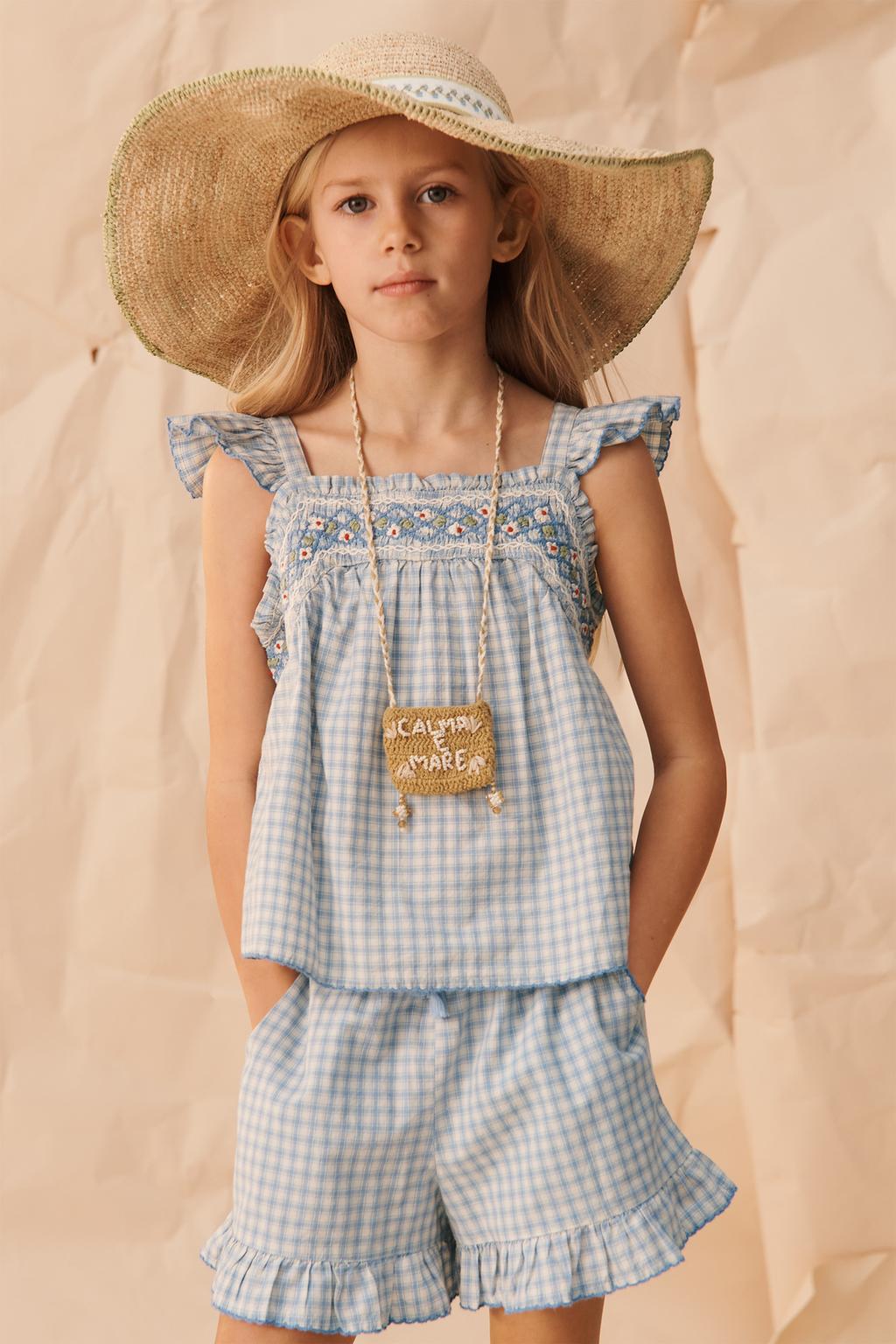 Бермуды в клетку с вышивкой (limited edition)