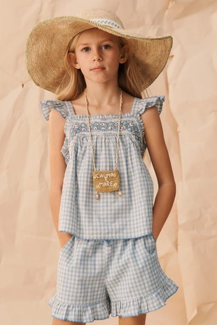 Бермуды в клетку с вышивкой (limited edition)- Заказать в России