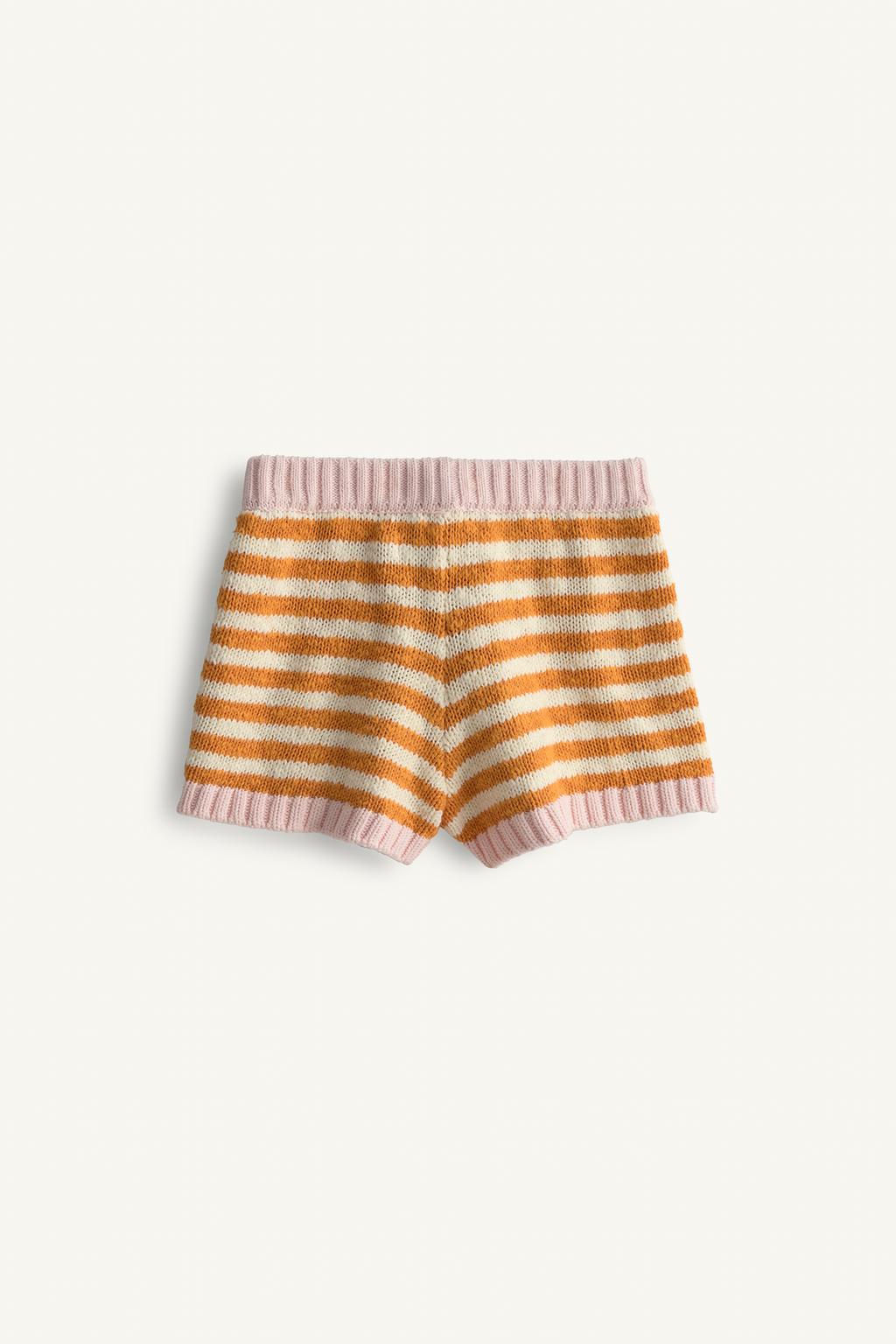 Шорты-бермуды limited edition с вышивкой цветочных мотивов и полосами