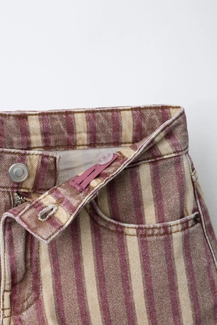 Джинсовые шорты в полоску- Заказать в России