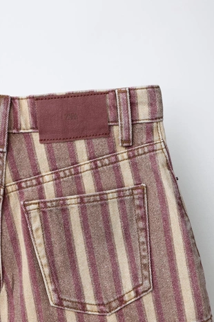 Джинсовые шорты в полоску- Заказать в России