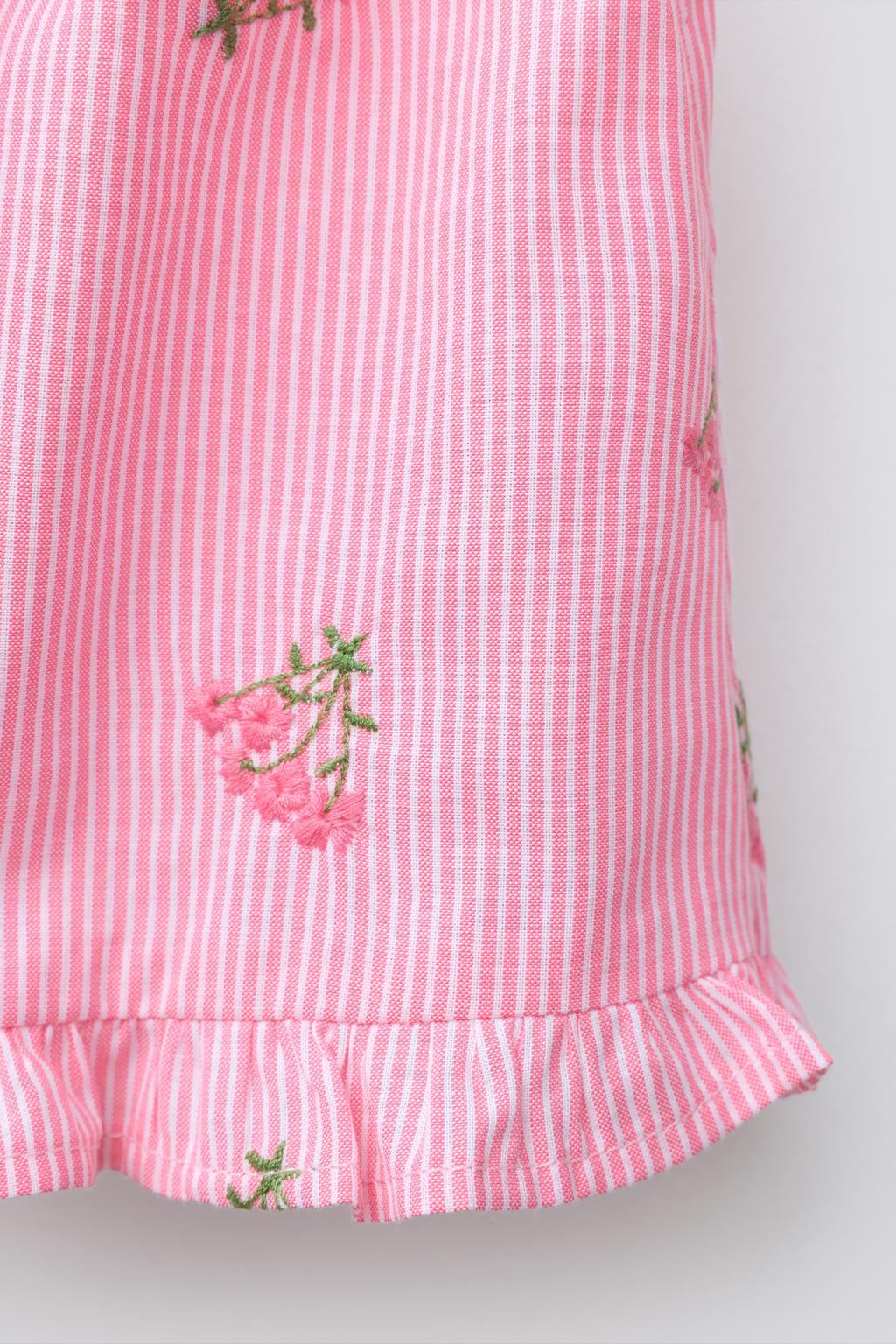 ШОРТЫ В ПОЛОСКУ С ВЫШИВКОЙ ЦВЕТОВ