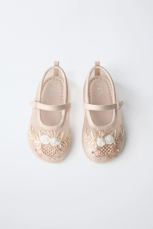 Туфли на ленте с цветами из органзы- Заказать в России