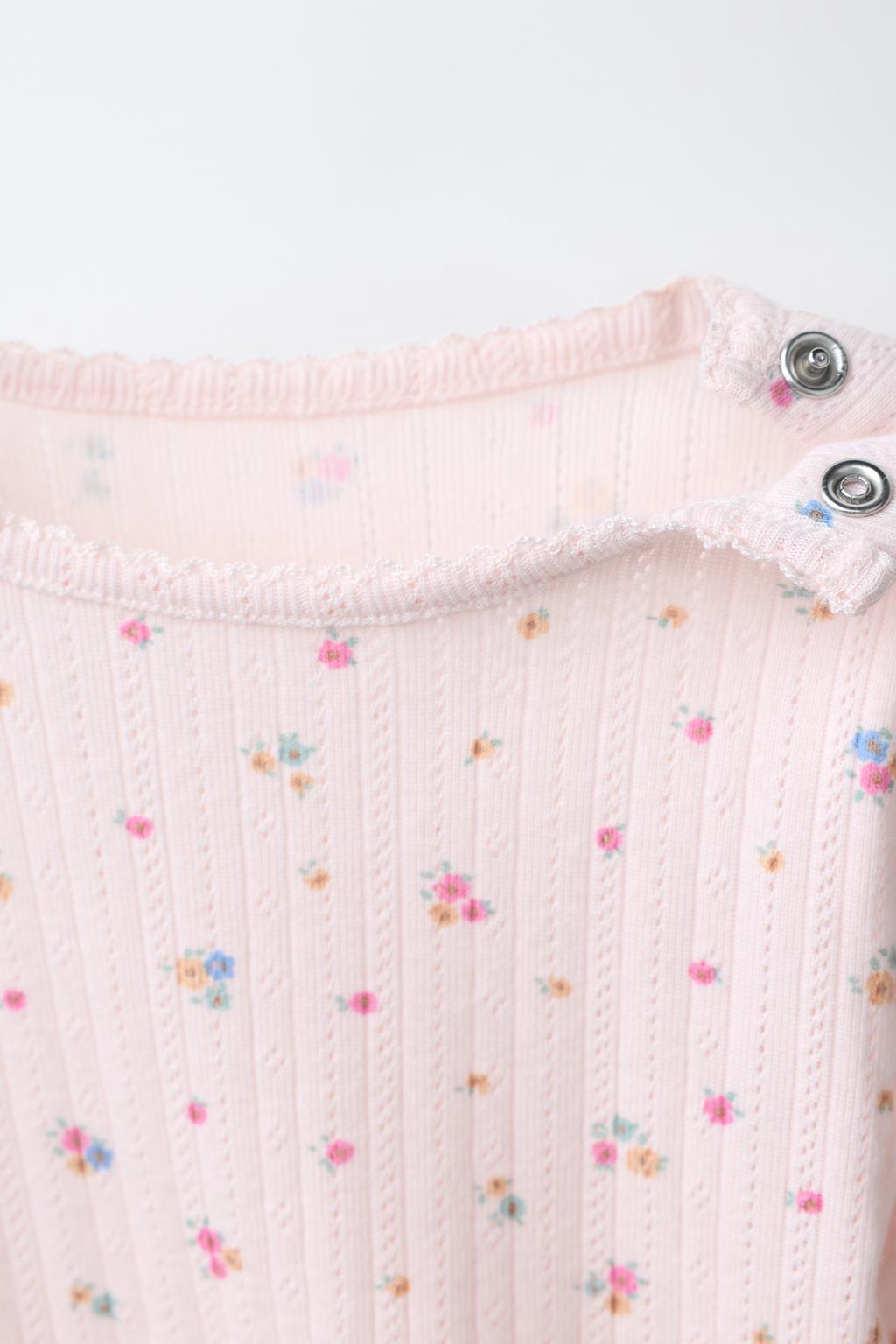 КОМПЛЕКТ ИЗ БОДИ И ЛЕГИНСОВ С ЦВЕТОЧНЫМ ПРИНТОМ