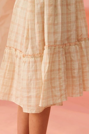 Платье макси limited edition с вышитыми клетками и цветами- Заказать в России