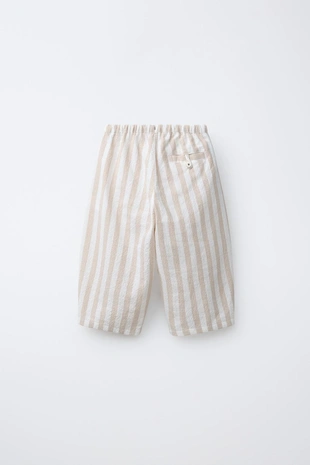 Брюки Balloon в полоску с защипами- Заказать в России