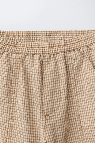 Брюки Balloon из сирсакера в клетку- Заказать в России