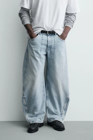 Джинсы Balloon Fit на молнии- Заказать в России