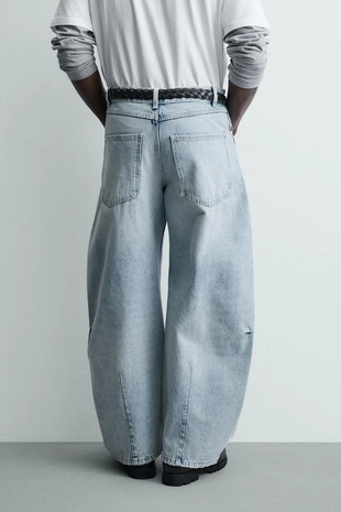 Джинсы Balloon Fit на молнии- Заказать в России