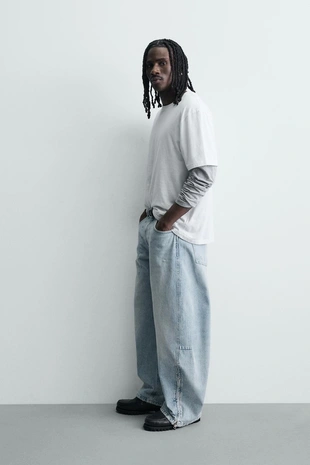 Джинсы Balloon Fit на молнии- Заказать в России