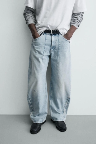 Джинсы Balloon Fit на молнии- Заказать в России