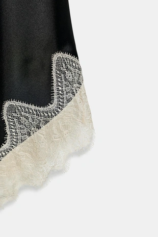 Атласное платье с кружевом- Заказать в России