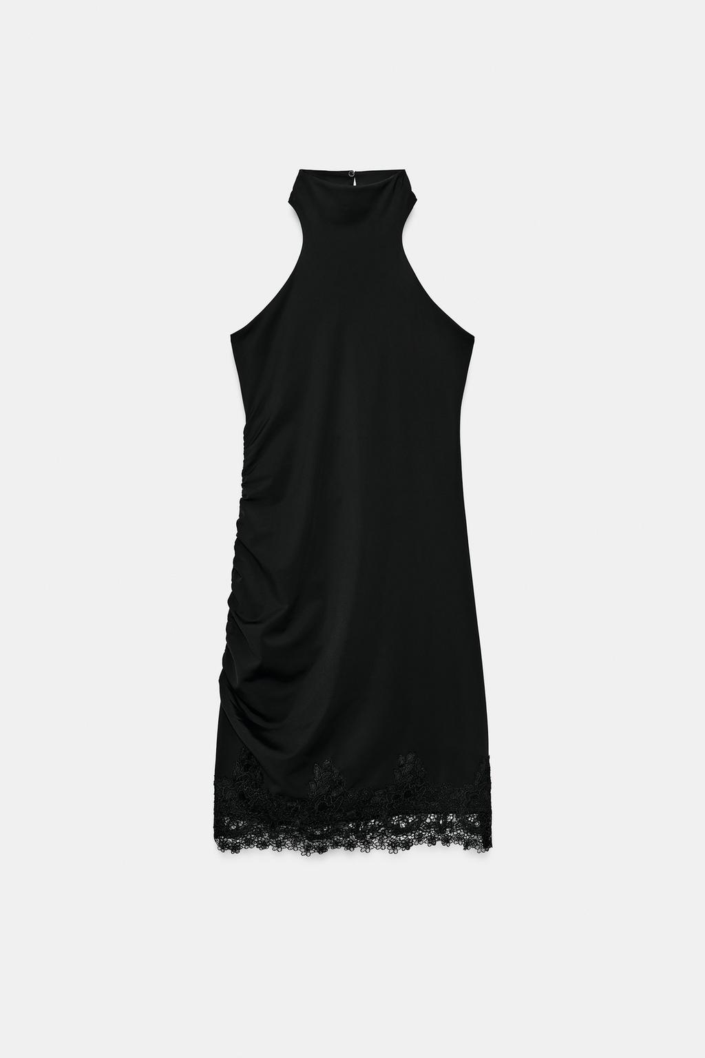 ПЛАТЬЕ ХАЛТЕР С КРУЖЕВОМ