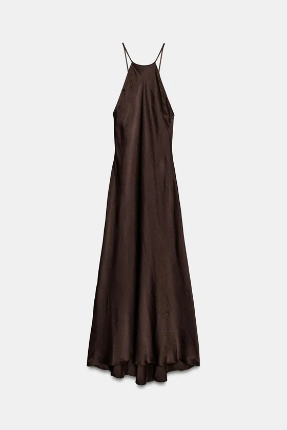 АТЛАСНОЕ ПЛАТЬЕ ХАЛТЕР коллекция Zara «ZW»
