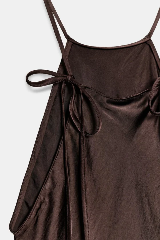 АТЛАСНОЕ ПЛАТЬЕ ХАЛТЕР коллекция Zara «ZW»