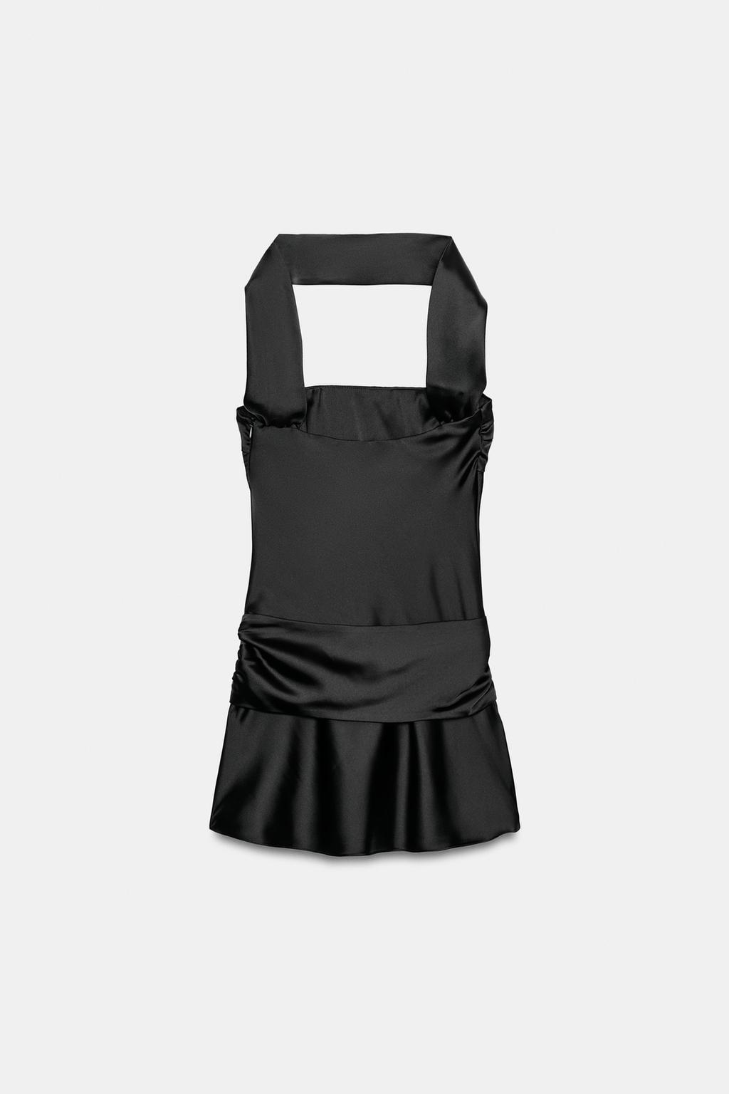 АТЛАСНОЕ ПЛАТЬЕ С ШАРФОМ