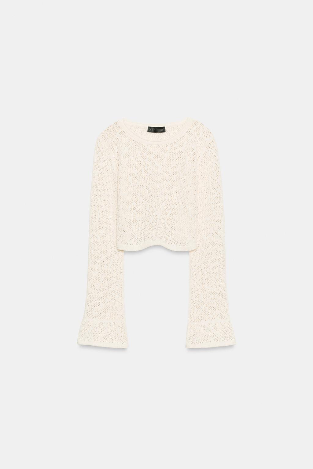 УКОРОЧЕННЫЙ ТОП С УЗОРОМ «POINTELLE»