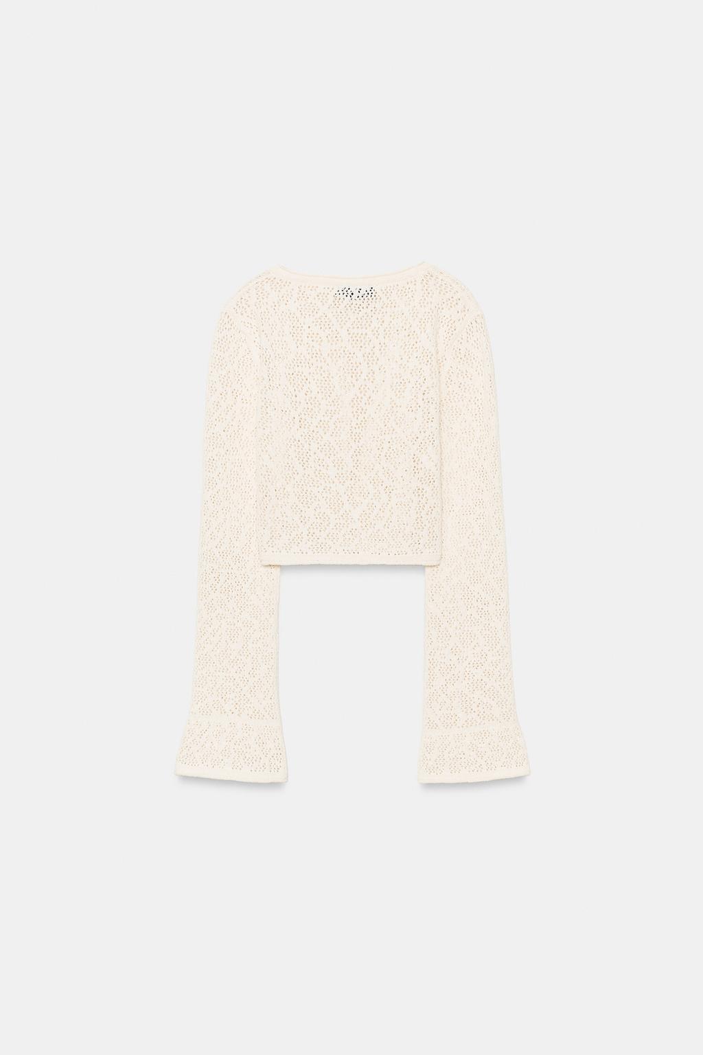 УКОРОЧЕННЫЙ ТОП С УЗОРОМ «POINTELLE»