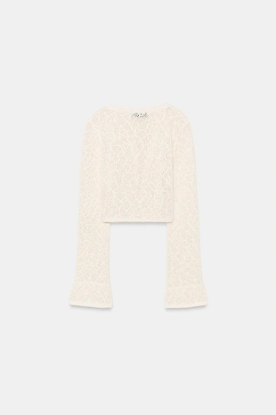 Купить Zara Укороченный топ с узором «POINTELLE»