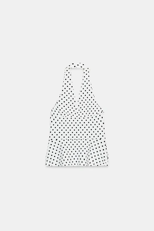Купить Zara Эластичный топ халтер в горошек