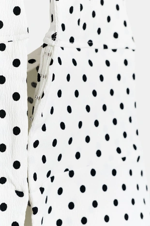 Black / White | 3644/324/064 - Zara Эластичный топ халтер в горошек