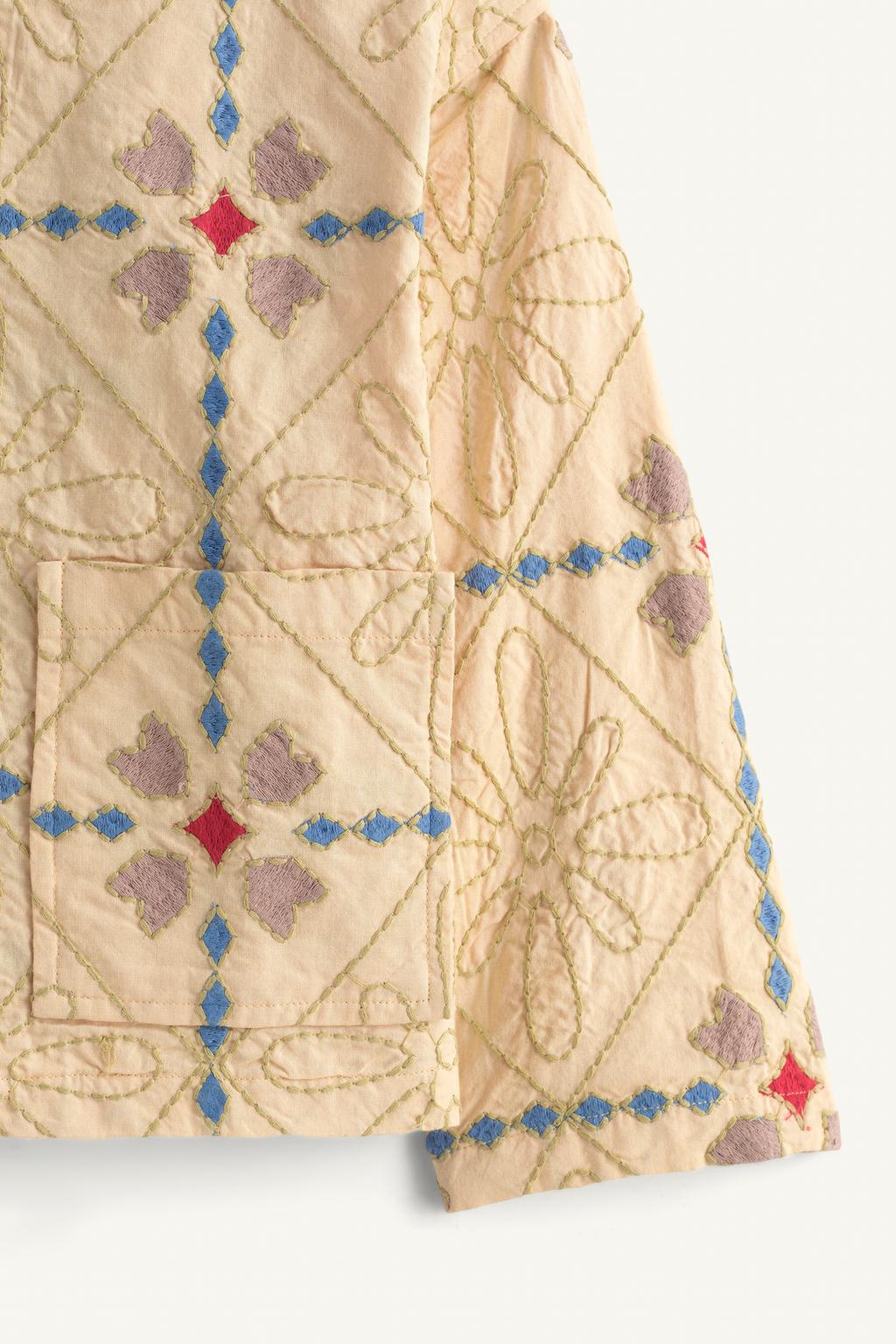 Эксклюзивная стеганая куртка с вышивкой