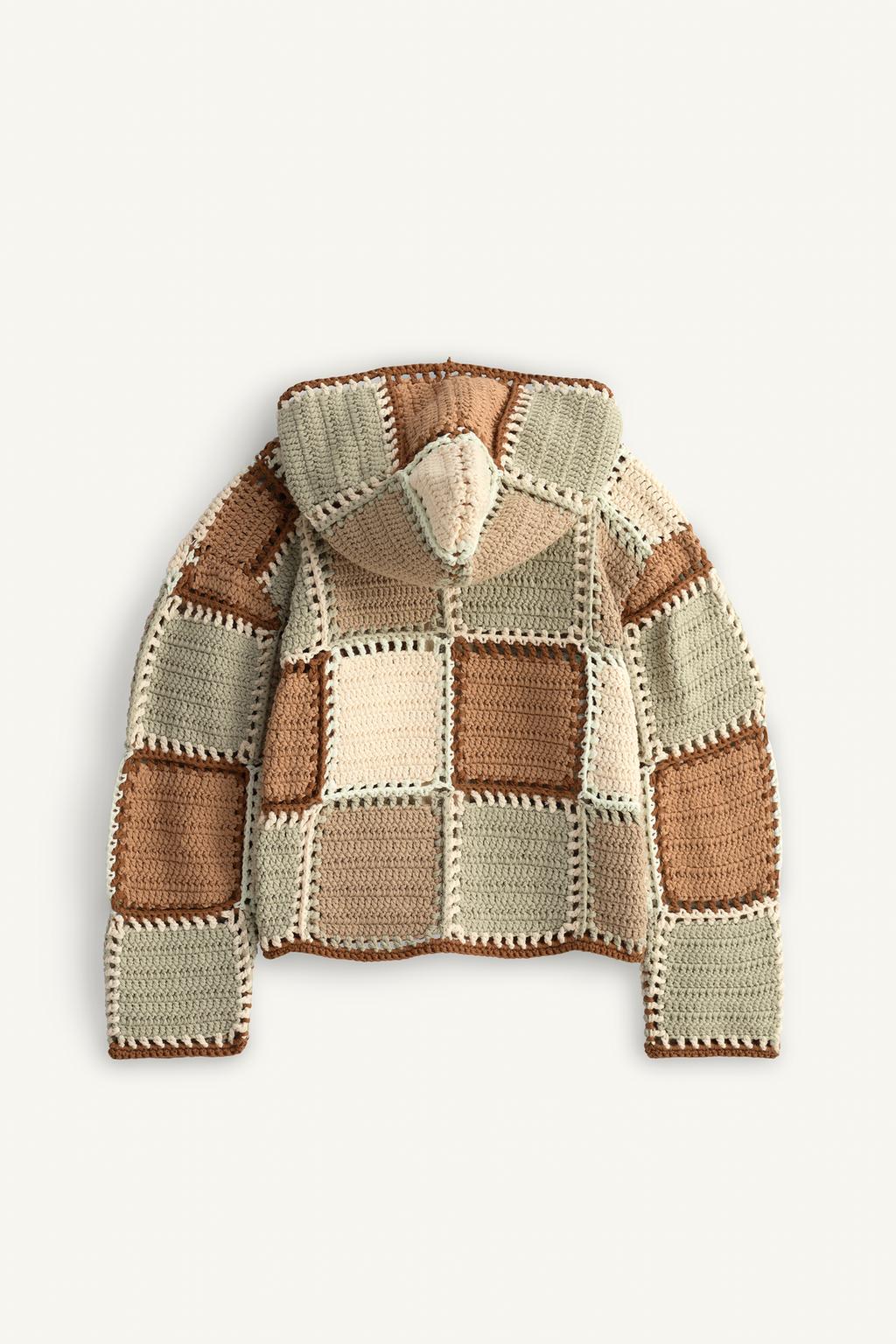 Кардиган с капюшоном из ажурных мотивов. лимитированное издание