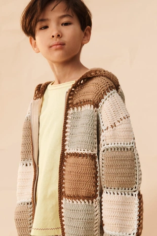 Кардиган с капюшоном из ажурных мотивов. лимитированное издание- Заказать в России